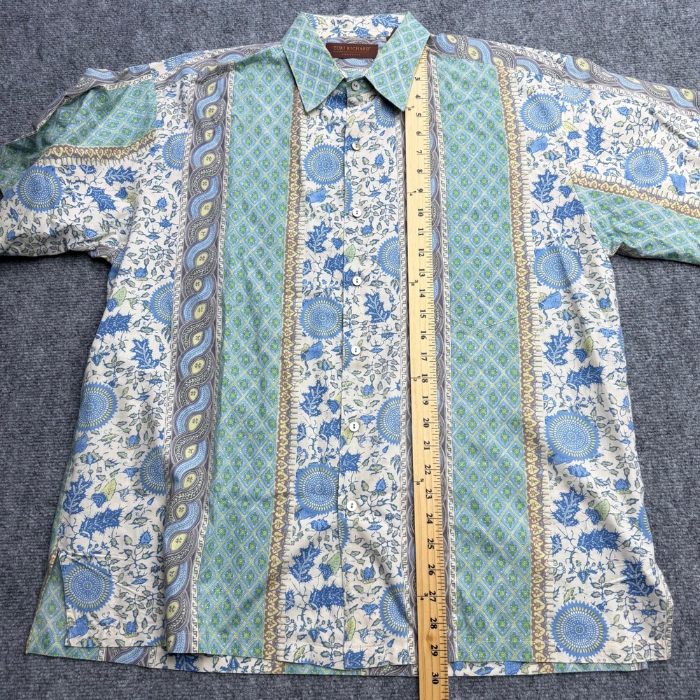 Tori Richard Shirt Mens Large Button Up 100% Cotton Lawn Short Sleeve USA Made - Picture 7 of 10